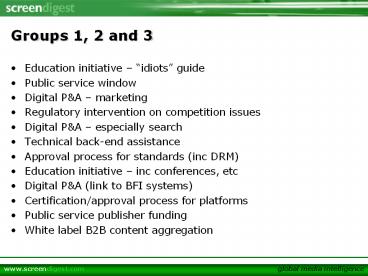 Groups 1, 2 and 3 presentation | free to download