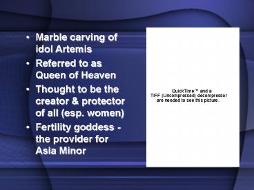 Marble carving of idol Artemis