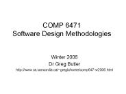 COMP 6471 Software Design Methodologies