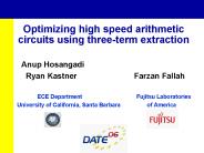 Optimizing high speed arithmetic circuits using threeterm extraction