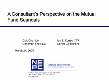 LASERS Asset Allocation Follow Up