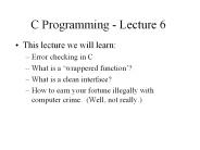 C Programming Lecture 6