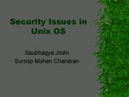 Security Issues in Unix OS