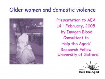 Older women and domestic violence