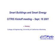 Smart Buildings and Smart Energy CITRIS Kickoff meeting 