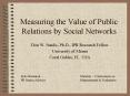Measuring the Value of Public Relations by Social Networks PowerPoint PPT Presentation