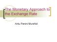 The Monetary Approach to the Exchange Rate PowerPoint PPT Presentation