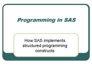 Programming in SAS