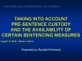 TAKING INTO ACCOUNT PRESENTENCE CUSTODY AND THE AVAILABILITY OF CERTAIN SENTENCING MEASURES PowerPoint PPT Presentation