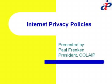 Internet Privacy Policies