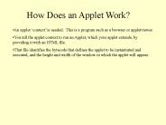How Does an Applet Work