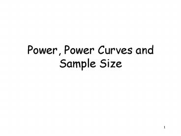 Power, Power Curves and Sample Size