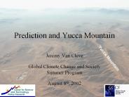 Prediction and Yucca Mountain