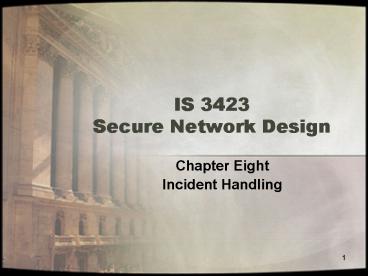IS 3423 Secure Network Design