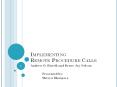 Implementing Remote Procedure Calls PowerPoint PPT Presentation