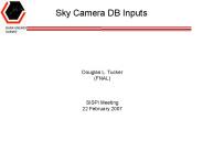 Sky Camera DB Inputs