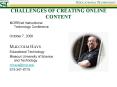 CHALLENGES OF CREATING ONLINE CONTENT PowerPoint PPT Presentation
