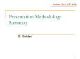 Presentation Methodology Summary PowerPoint PPT Presentation