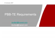 PBBTE Requirements