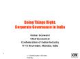Doing Things Right: Corporate Governance in India PowerPoint PPT Presentation