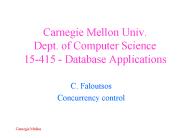 Carnegie Mellon Univ' Dept' of Computer Science 15415 Database Applications