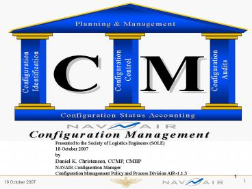 Presented to the Society of Logistics Engineers SOLE