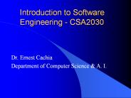 Introduction to Software Engineering - CSA2030