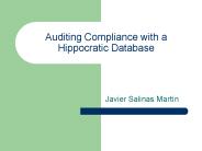 Auditing Compliance with a Hippocratic Database
