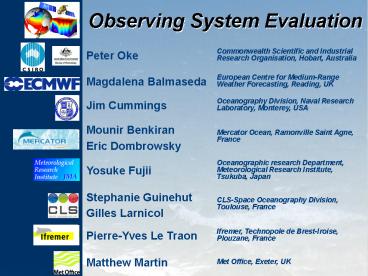 Observing System Evaluation
