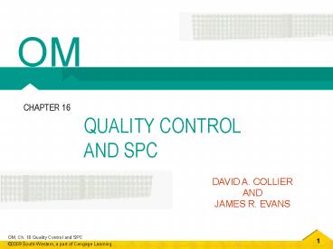 PPT – QUALITY CONTROL AND SPC PowerPoint presentation | free to view ...