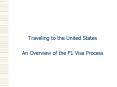 Traveling to the United States PowerPoint PPT Presentation