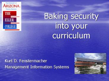 Baking security into your curriculum
