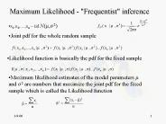Maximum Likelihood "Frequentist" inference