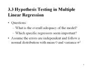 3.3 Hypothesis Testing in Multiple Linear Regression
