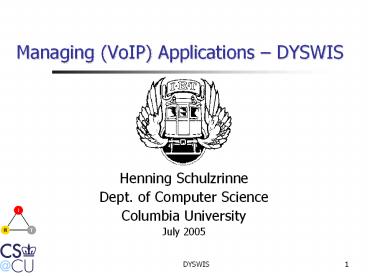 Managing (VoIP) Applications 