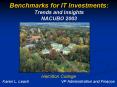 Benchmarks for IT Investments: Trends and Insights NACUBO 2003 PowerPoint PPT Presentation