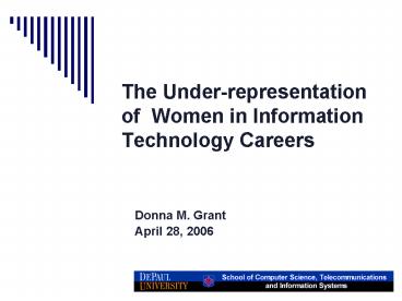 The Underrepresentation of Women in Information Technology Careers