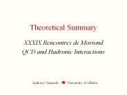 Theoretical Summary