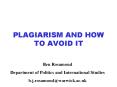 PLAGIARISM AND HOW TO AVOID IT PowerPoint PPT Presentation