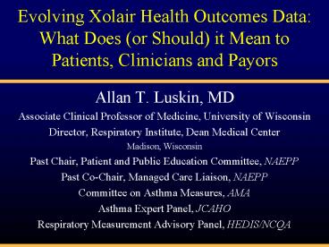 Allan T' Luskin, MD