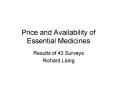 Price and Availability of Essential Medicines PowerPoint PPT Presentation