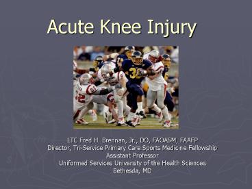 Acute Knee Injury