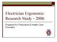 Electrician Ergonomic Research Study 2006 PowerPoint PPT Presentation