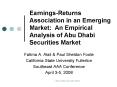 EarningsReturns Association in an Emerging Market: An Empirical Analysis of Abu Dhabi Securities Mar PowerPoint PPT Presentation