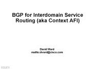 BGP for Interdomain Service Routing (aka Context AFI)