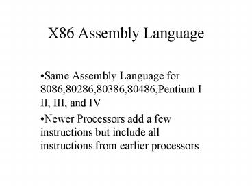 X86 Assembly Language