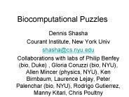 Biocomputational Puzzles