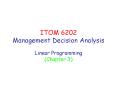 ITOM 6202 Management Decision Analysis PowerPoint PPT Presentation