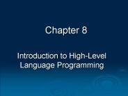 Introduction to HighLevel Language Programming