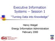 Executive Information Systems -- Session 1 